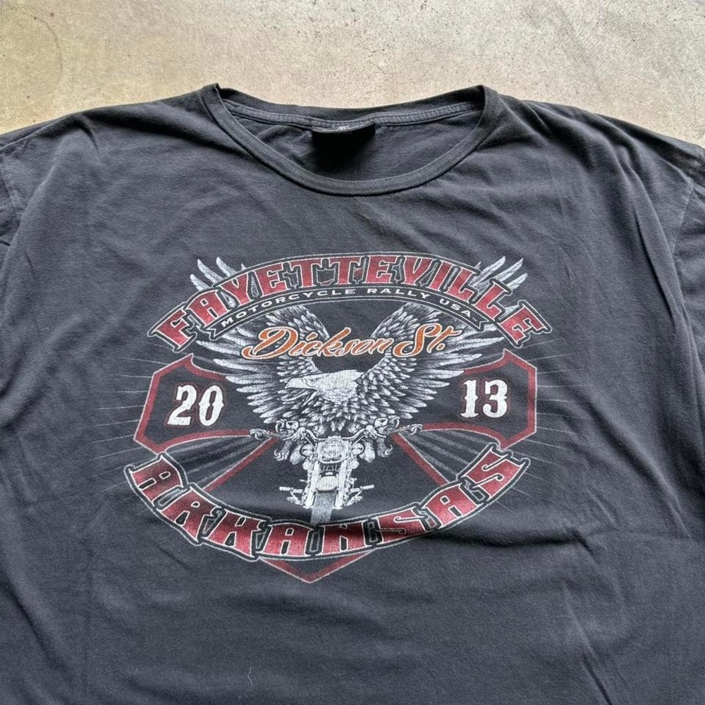 Vintage Eagle Motorcycle Rally Faded Graphic Shirt